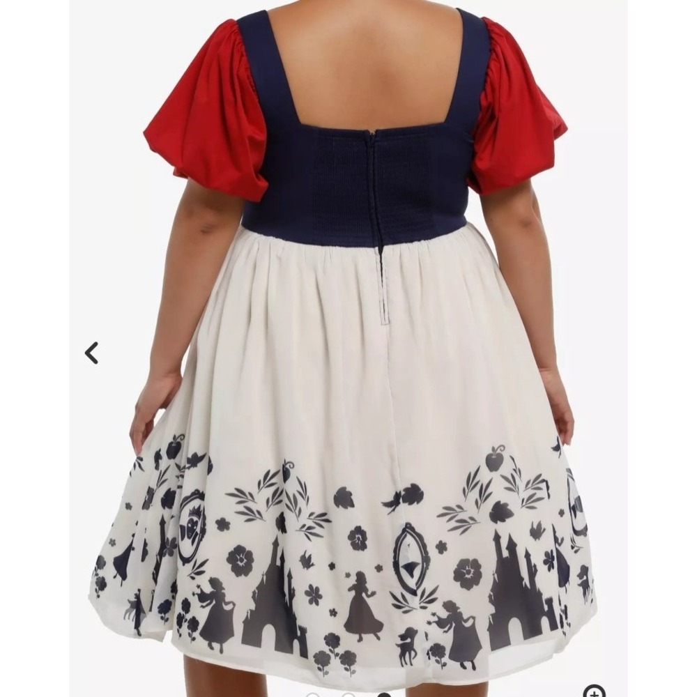 Disney Her Universe Snow White Retro Puff Sleeve Dress NWT Navy Red Cream Sz 5X - Picture 9 of 16